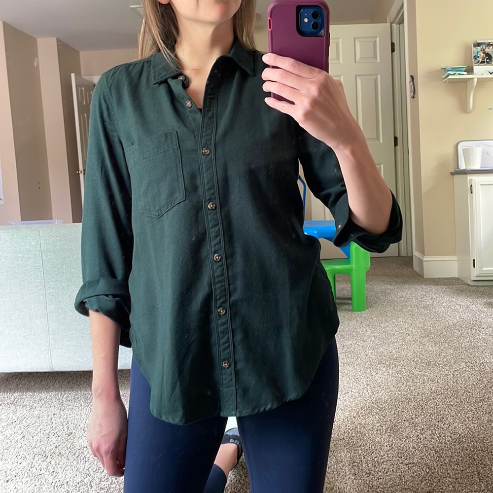 Abercrombie Green Button Down- Small